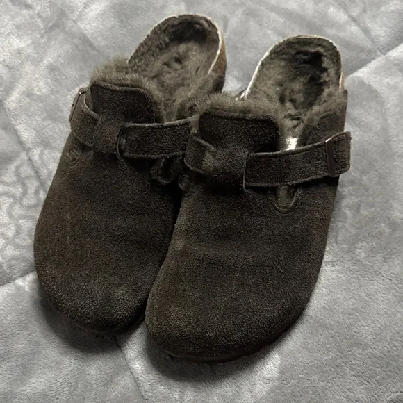 Birkenstock Suede Slip-On Shoes with Buckle - mocha size 40 - Picture 6 of 11